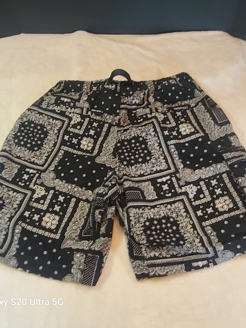 GRAMICCI Men's Black Bandana-Print Athletic Shorts with Drawstring